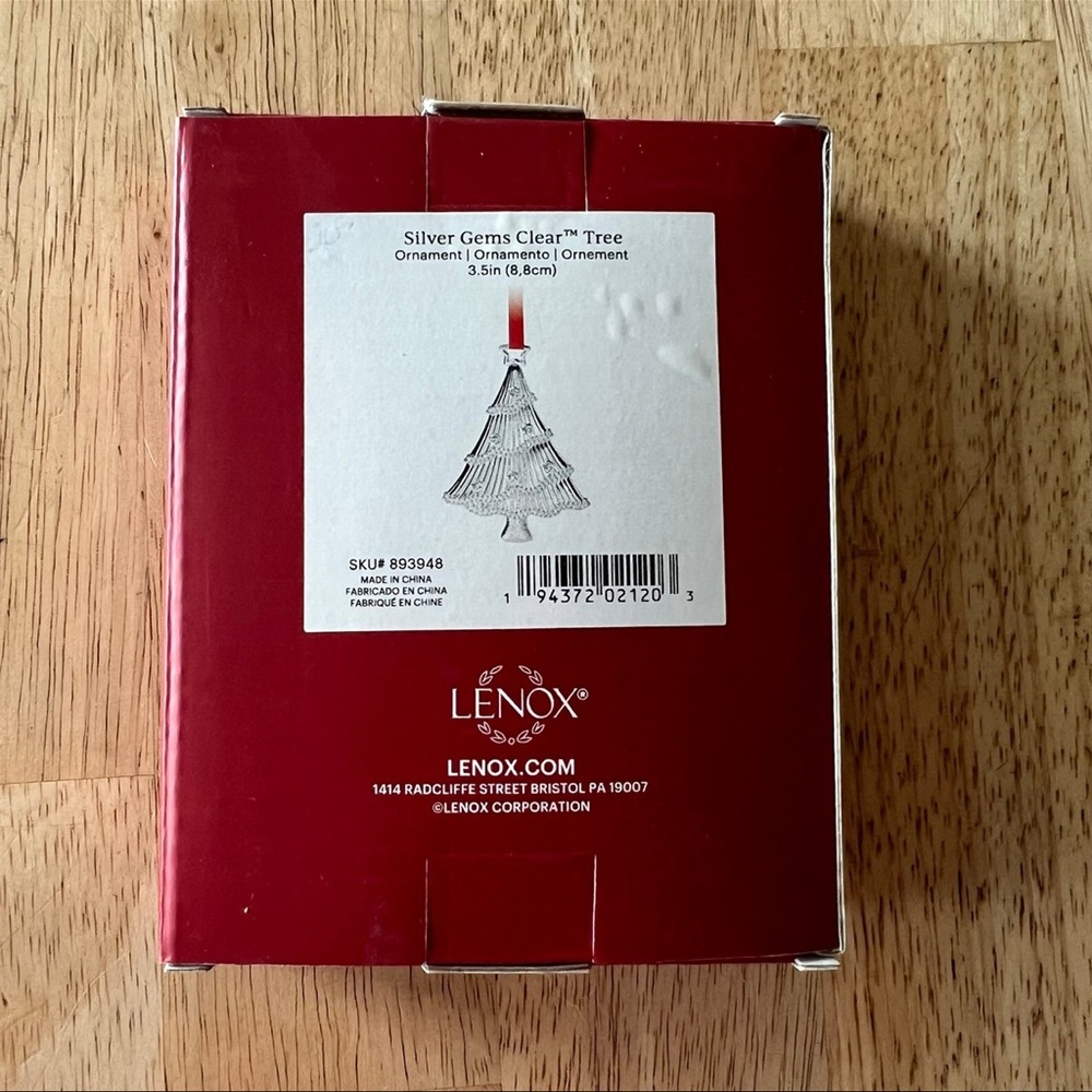 Lenox Silver Gems Clear Tree Ornament